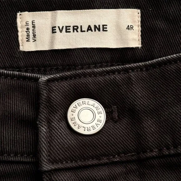 Everlane The Barrel Pant Black 4R High Rise Wide Leg Ankle Crop Organic Cotton - Picture 7 of 10